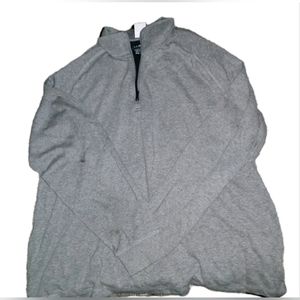 LL Bean Slightly Fitted Long Sleeve Shirt Gray 1/4 Zip 2XL Made In Vietnam